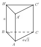 Câu 15: Cho khối lăng trụ đứng $ABC.A'B'C'$ có $BB' = a,$ đáy $ABC$ là tam giác vuông cân tại $B,\,\,AC = a\sqrt 2 .$ Tính thể tích lăng trụ.